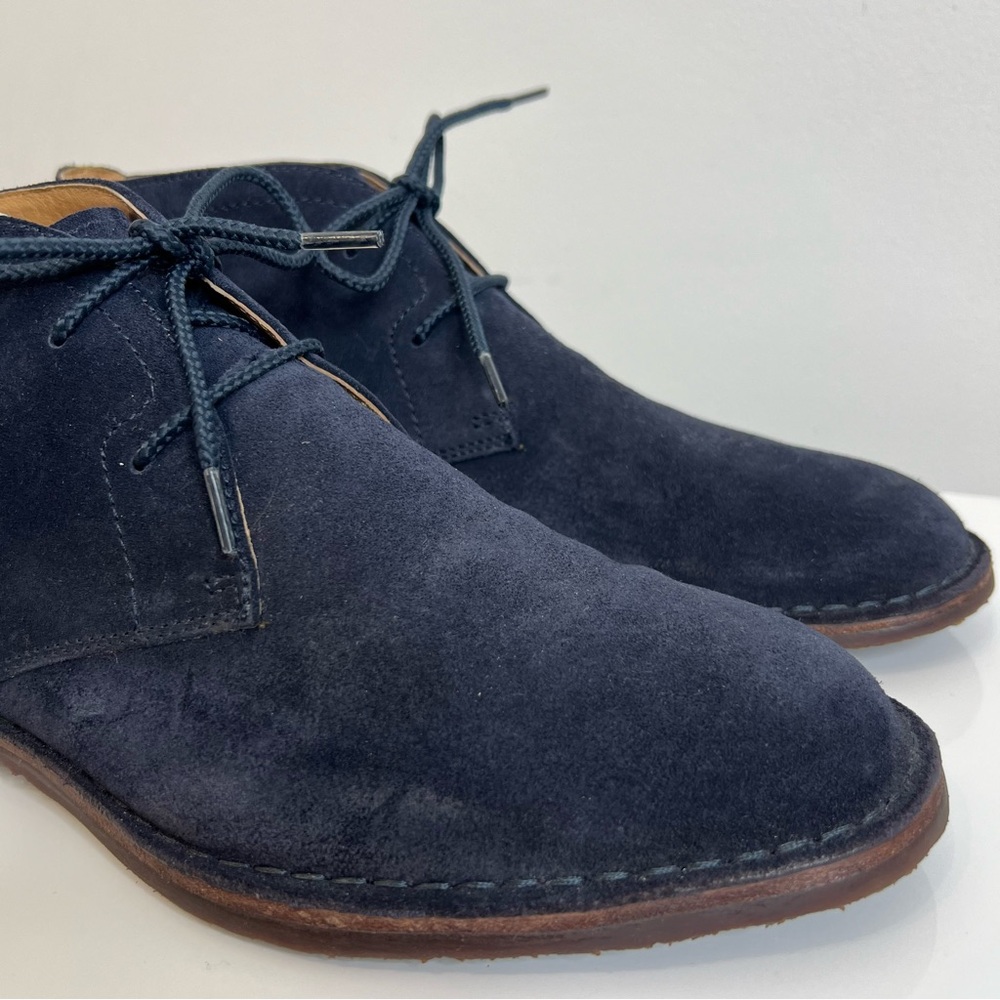 Trask Navy Blue Suede Leather Brady Lace Up Chukka Boot Vibram Sole Men’s Sz 8.5 - Picture 5 of 14